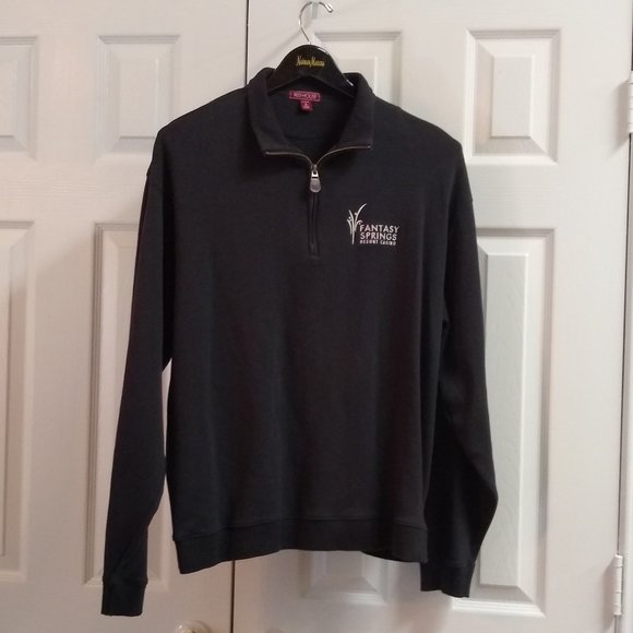 New Luxury Pima Cotton Black Polo Fleece with Leather Zip-pull Closure. - Picture 2 of 9